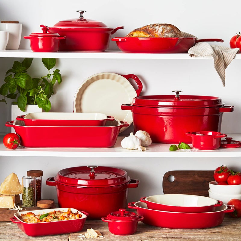 STAUB Ceramic Bakeware-Pie-Pans Dish, 9-inch, Cherry - Image 5